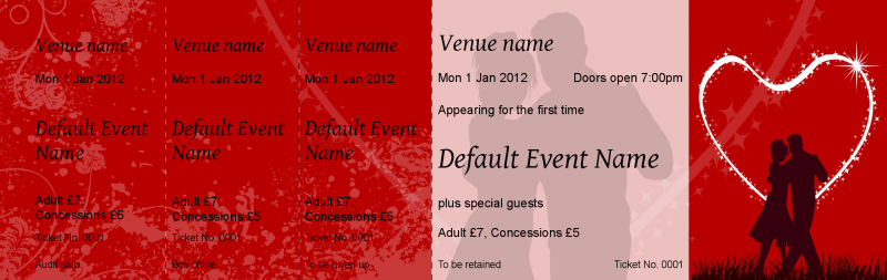 Design Valentine Event Tickets Template