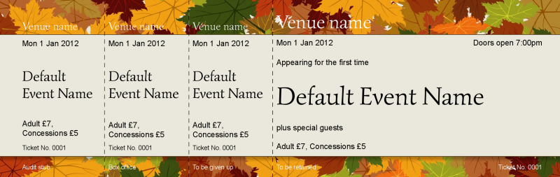 Design Autumn Leaves Event Tickets Template