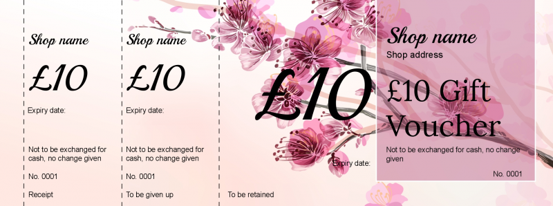 Design Pink Blossom Gift Vouchers Template