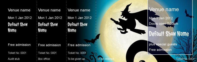 Design Halloween Moon Event Tickets Template