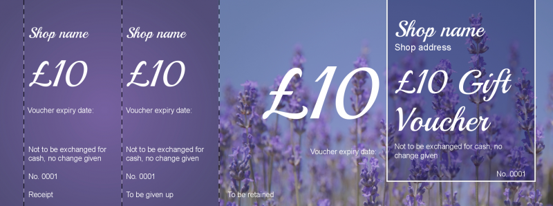 Design Lavender Garden Gift Vouchers Template