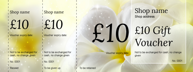 Design White Flowers Gift Vouchers Template