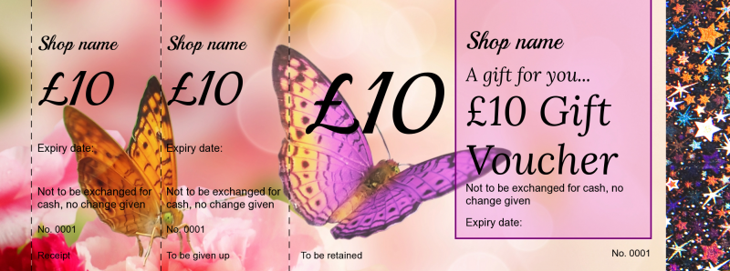 Design Butterflies Hologram Security Gift Vouchers Template