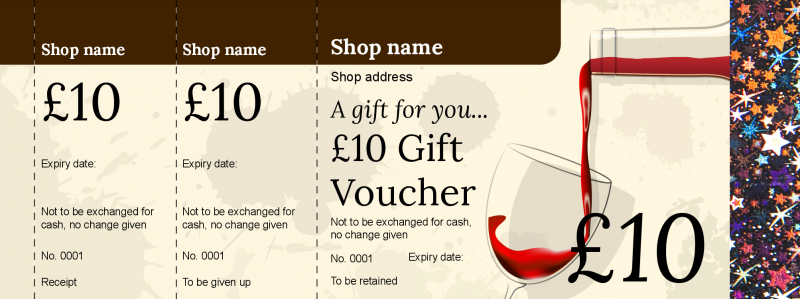 Design Winery Hologram Security Gift Vouchers Template