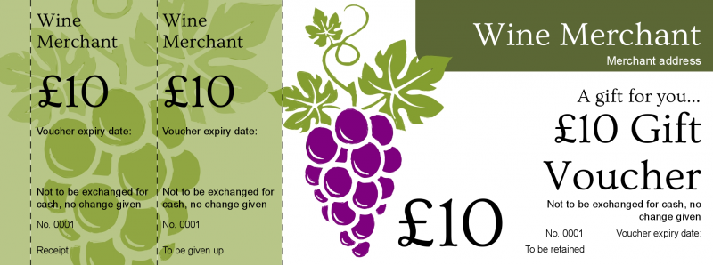 Design Wine Merchant Gift Vouchers Template