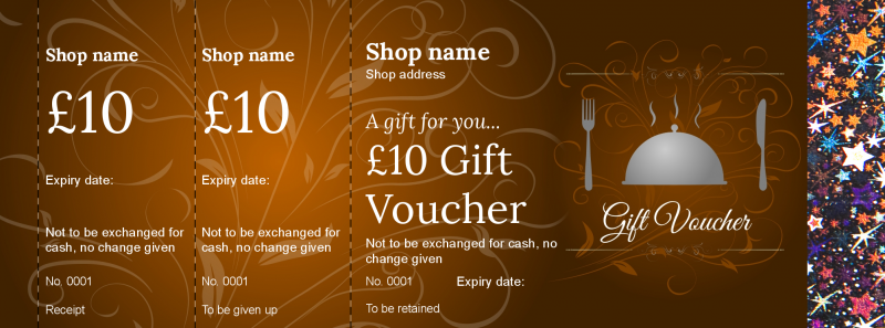 Design Fine Dining Hologram Security Gift Vouchers Template