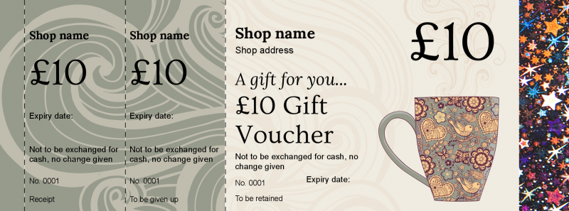 Design Cafe Hologram Security Gift Vouchers Template