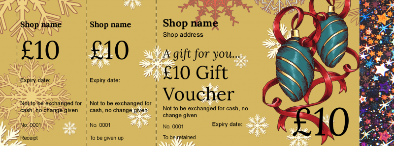 Design Retro Christmas Hologram Security Gift Vouchers Template