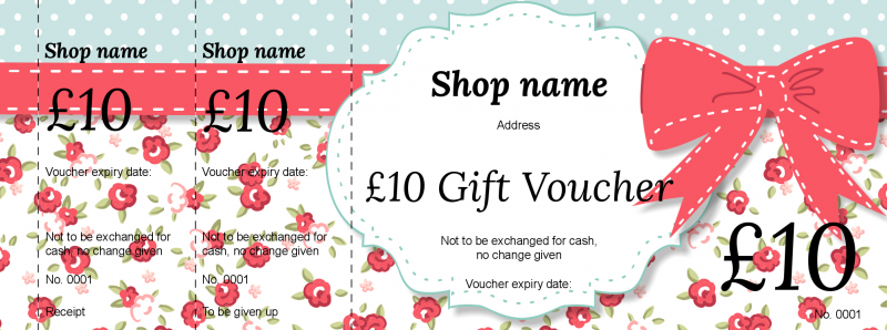 Design Country Flowers Gift Vouchers Template