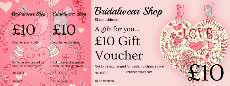 Design Bridalwear Gift Vouchers Template