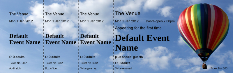 Design Hot Air Balloon Event Tickets Template