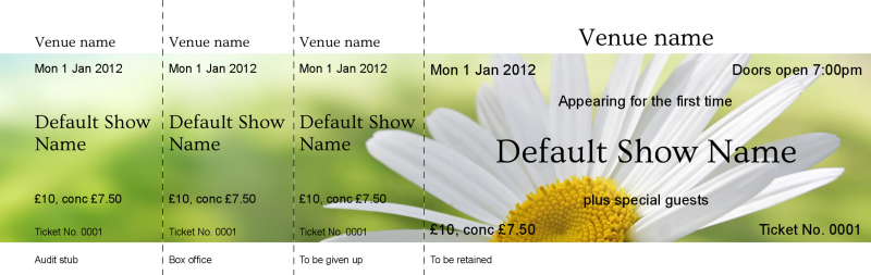 Design Festival Daisy Event Tickets Template