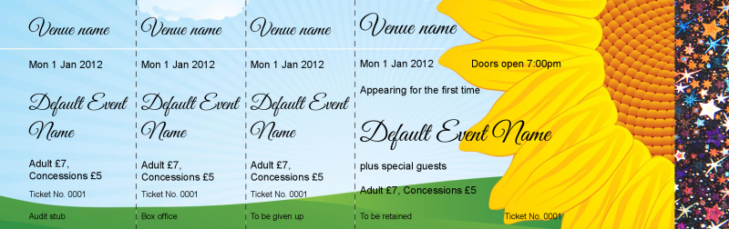 Design Sunflower Hologram Security Event Tickets Template