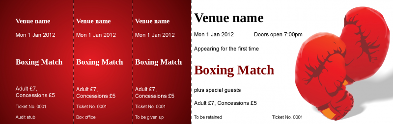 Design Boxing Match Event Tickets Template