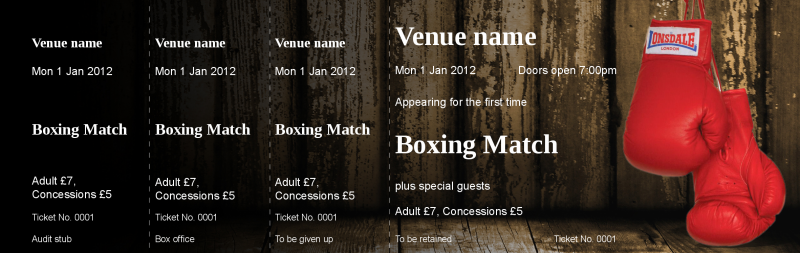Design Boxing Event Tickets Template