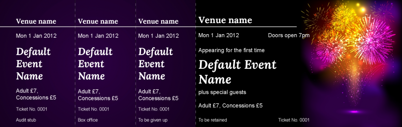 Design Fireworks Event Tickets Template