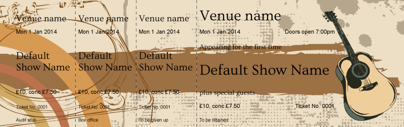 Design Acoustic Guitar Event Tickets Template