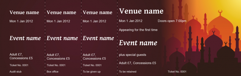 Design Mosque Event Tickets Template