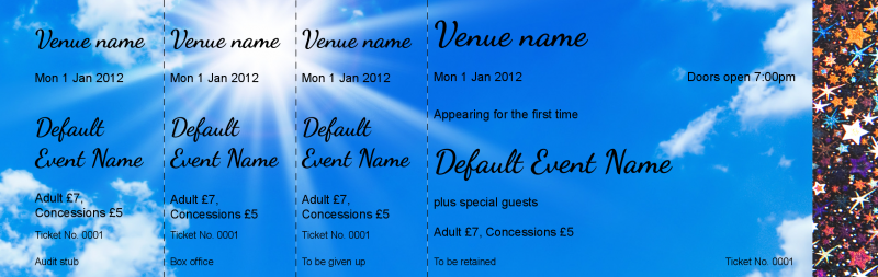 Design Sky Hologram Security Event Tickets Template