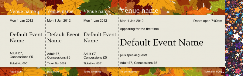 Design Autumn Leaves Hologram Security Event Tickets Template