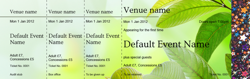 Design Summer Leaves Hologram Security Event Tickets Template