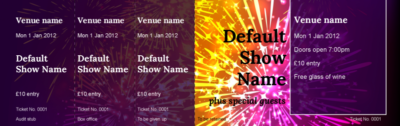 Design Fireworks Night Event Tickets Template