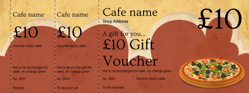 Design Pizzaria Gift Vouchers Template