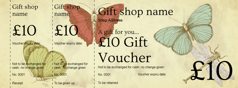 Design Dragonfly Gift Vouchers Template