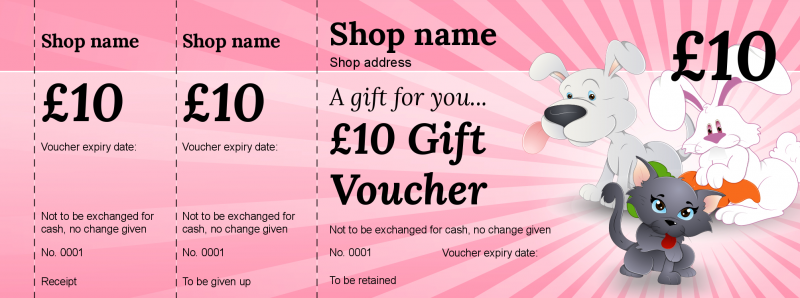 Design Pet Shop Gift Vouchers Template