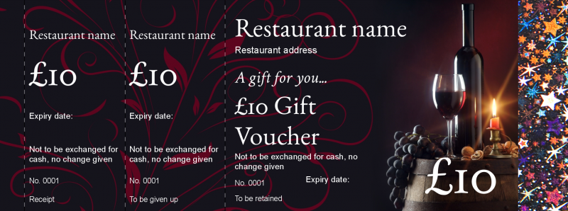 Design Restaurant Hologram Security Gift Vouchers Template