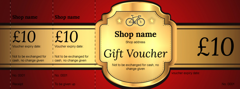 Design Bike Shop Gift Vouchers Template