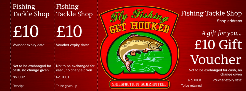 Design Fishing Tackle Shop Gift Vouchers Template