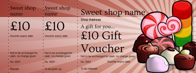 Voucher design - Sweet Shop Gift Vouchers Template - Performance Ticket ...