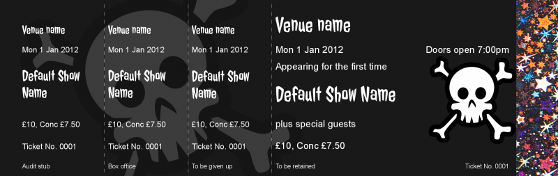 Design Pirate Skull Hologram Security Event Tickets Template