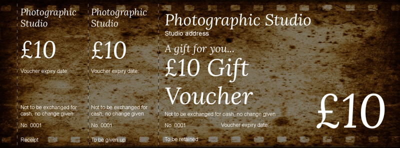 Design Photography Gift Vouchers Template