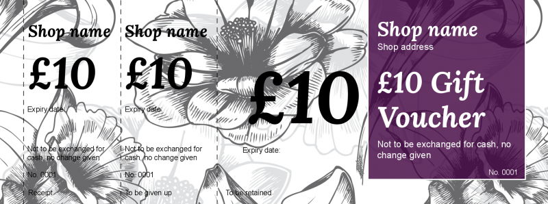 Design Decorative Flowers Gift Vouchers Template