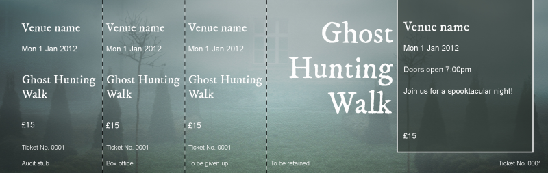Design Ghost Hunting Event Tickets Template