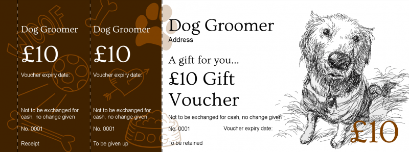 Design Dog Sitter Gift Vouchers Template