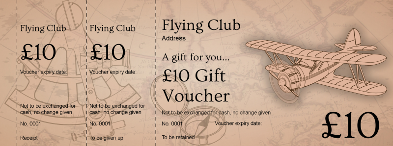 Design Flying Club Gift Vouchers Template