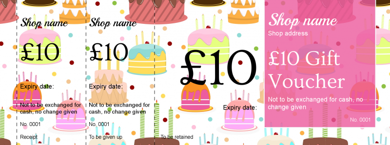 Design Cakes Gift Vouchers Template