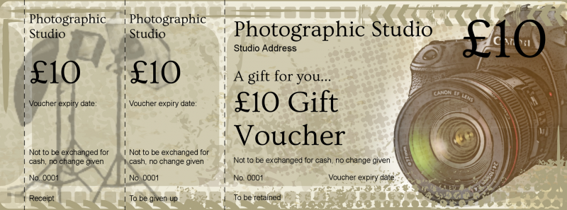 Design Photographer Gift Vouchers Template