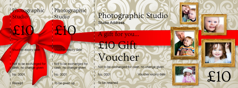 Design Family Portraits Gift Vouchers Template