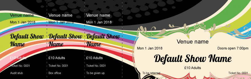 Design Dizzy Black Event Tickets Template