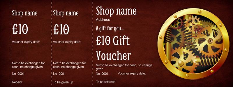 Design Steampunk Gift Vouchers Template