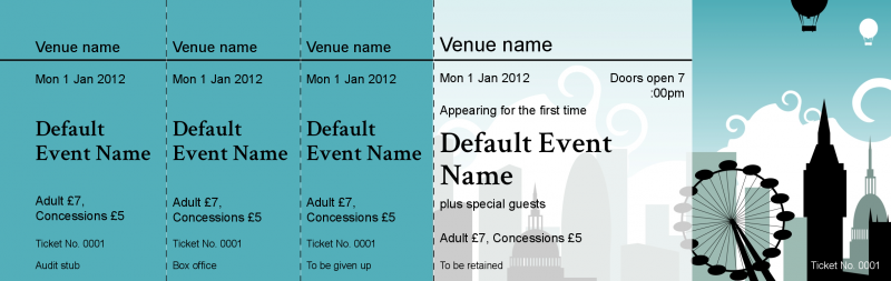 Design London skyline Event Tickets Template