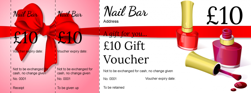 Design Nail Bar Gift Vouchers Template
