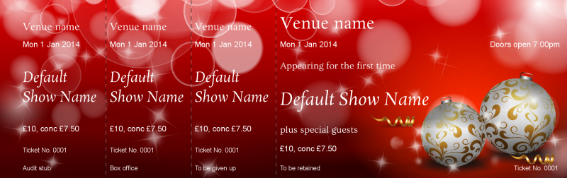 Design Red Christmas Event Tickets Template