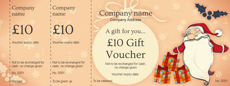 Design Father Christmas Gift Vouchers Template