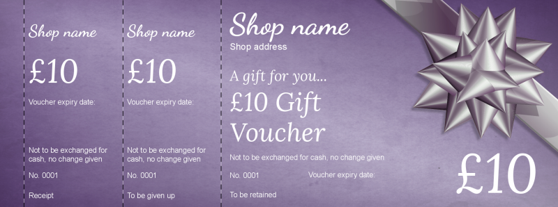Design Silver Bow Gift Vouchers Template