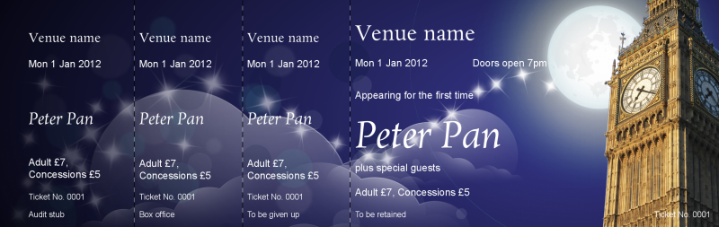 Design Peter Pan Event Tickets Template